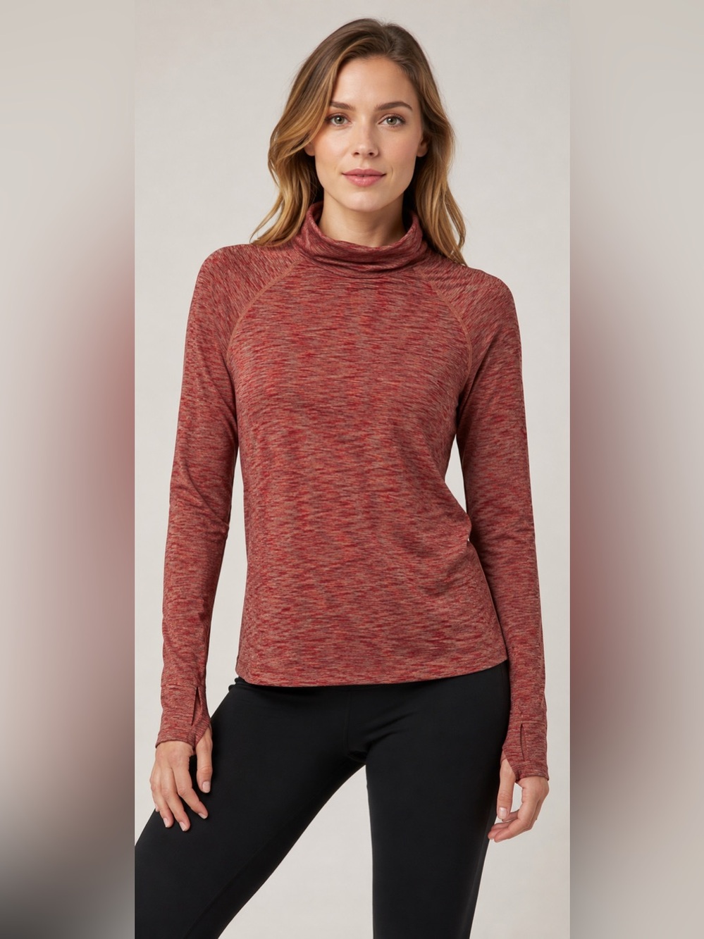 Sweaty Betty Spacedye Funnel Neck Base Layer Top Turtleneck US 8 UK Medium Women